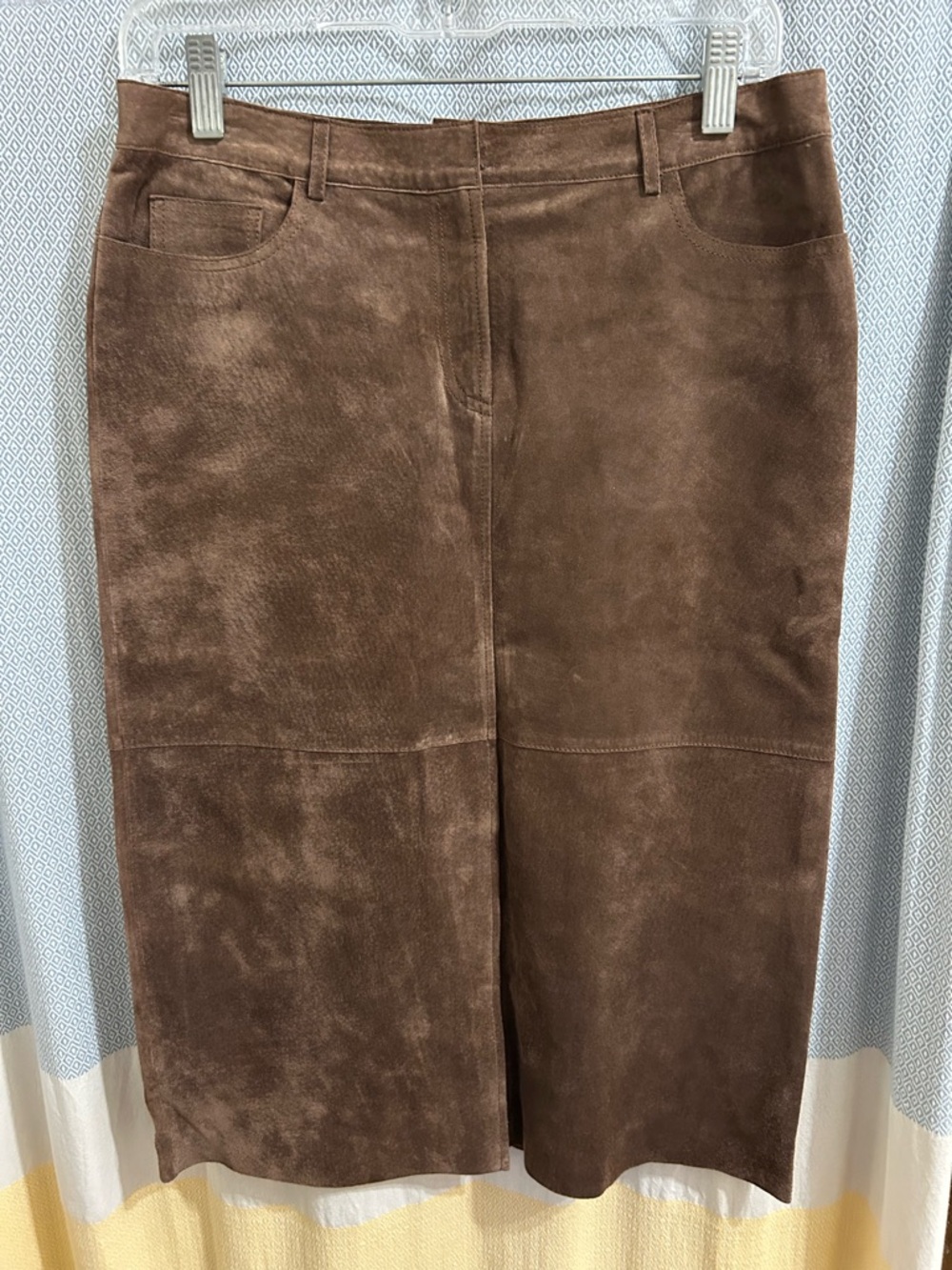 Reaction Kenneth Cole Brown Suede Midi Skirt